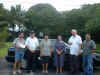 Norman, Teddy, Digna, Sr. Mayet, Bishop Quinn, and Ardie